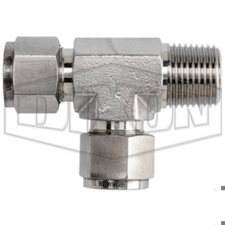 Dixon The Right Connection Instrumentation Run Tee, 3/4 in, Tube x MNPT, 316 SS, Domestic 12-DTMT-12